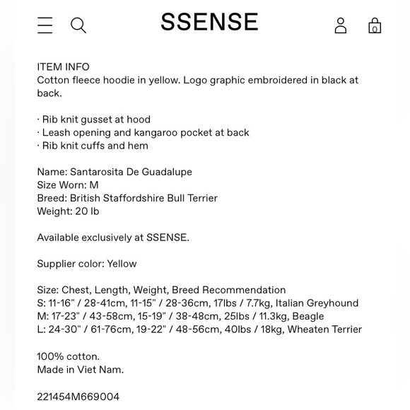 DREW HOUSE
SSENSE Exclusive Yellow Painted Dog Mascot Hoodie - Brand New - Picture 4 of 5